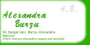 alexandra burzu business card